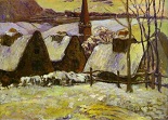 Поль Гоген Бретонская деревня под снегом-1894